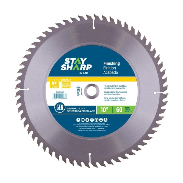 Stay Sharp 10 in. x 60 Teeth Finishing Saw Blade - Recyclable 2111862 - main